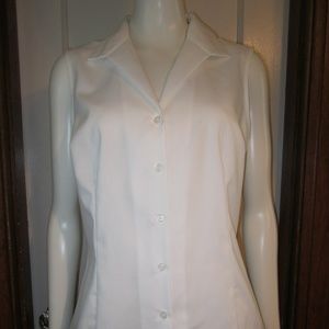 Jones NY Signature White Cotton Blouse Medium